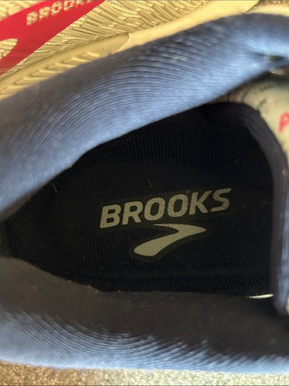 Brooks White Running Shoes with Pink Accents and Navy Collars - Picture 8 of 9